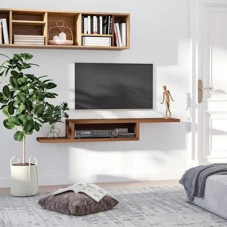 meuble TV Suspendu Mural – Design Moderne et Gain de Place خزانة تلفاز معلقة على الحائط – تصميم عصري وتوفير للمساحة
