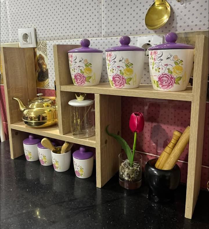 Étagère de Cuisine – Rangement pour Sel, Sucre et Épices رف مطبخ – تخزين للملح، السكر والتوابل