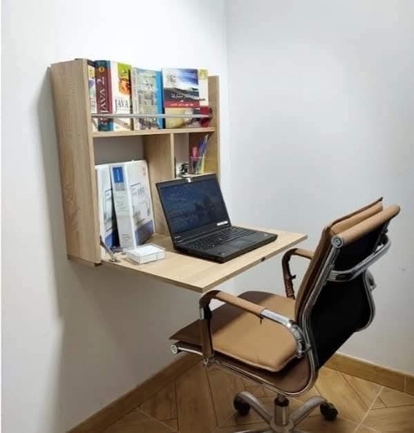 Bureau Pliable Mural – Gain de Place et Praticité كتب جداري قابل للطي – توفير للمساحة وسهولة الاستخدام
