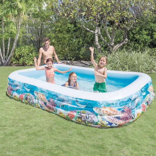 Piscine Gonflable Familiale Intex Tropical – 305 x 183 x 56 cm          مسبح عائلي قابل للنفخ بتصميم استوائي – إنتكس 305 × 183 × 56 سم