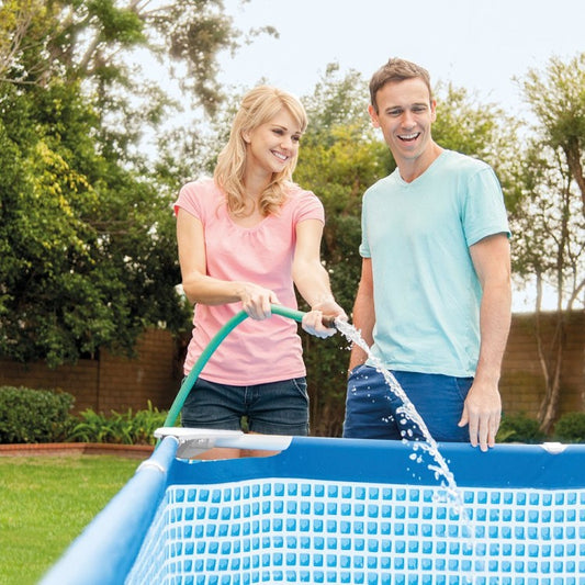 Piscine Tubulaire Rectangulaire Intex – 300 × 200 × 75 cm          مسبح هيكلي مستطيل قابل للنفخ من إنتكس – 300 × 200 × 75 سم