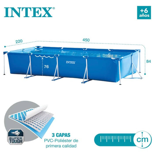 Piscine Metal Junior Rectangulaire 4.50 X 2.20 X 0.84      مسبح مستطيل للأطفال بهيكل معدني 4.50 × 2.20 × 0.84 متر