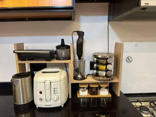 Étagère de Cuisine – Rangement pour Sel, Sucre et Épices      رف مطبخ – تخزين للملح، السكر والتوابل