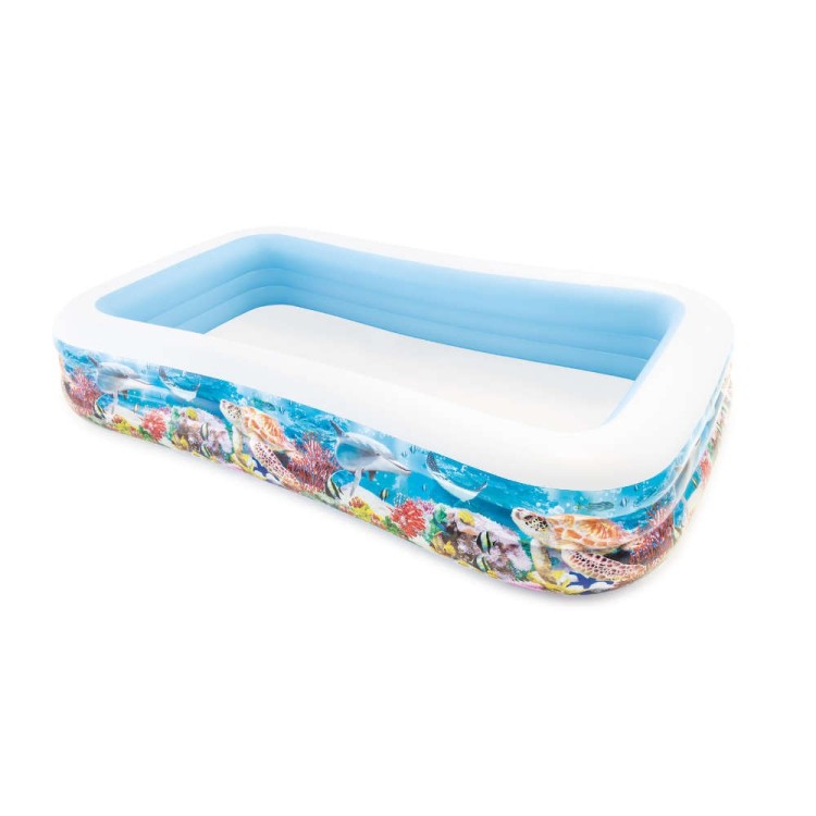 Piscine Gonflable Familiale Intex Tropical – 305 x 183 x 56 cm          مسبح عائلي قابل للنفخ بتصميم استوائي – إنتكس 305 × 183 × 56 سم
