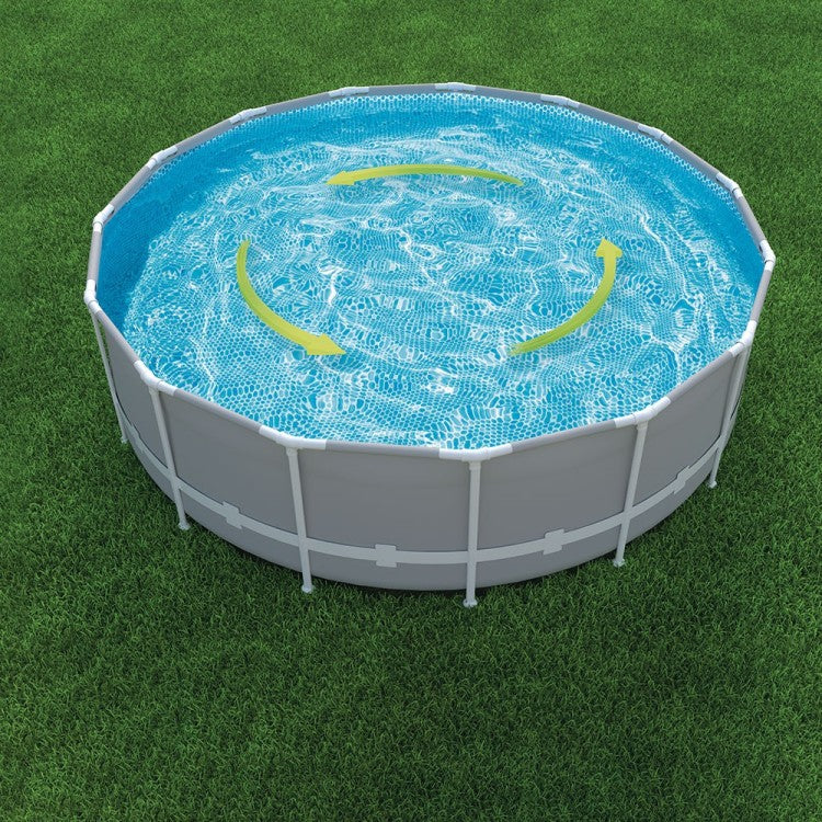 Piscine Tubulaire Ronde Intex Prism Frame Premium – Ø 305 × 76 cm         مسبح دائري هيكلي من إنتكس إنتر لوح Prism Frame – Ø 305 × 76 سم