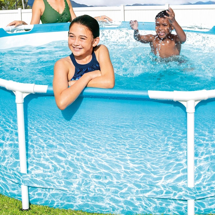 Piscine Tubulaire Ronde Intex Beachside – 305 × 76 cm        مسبح دائري هيكلي من إنتكس – 305 × 76 سم