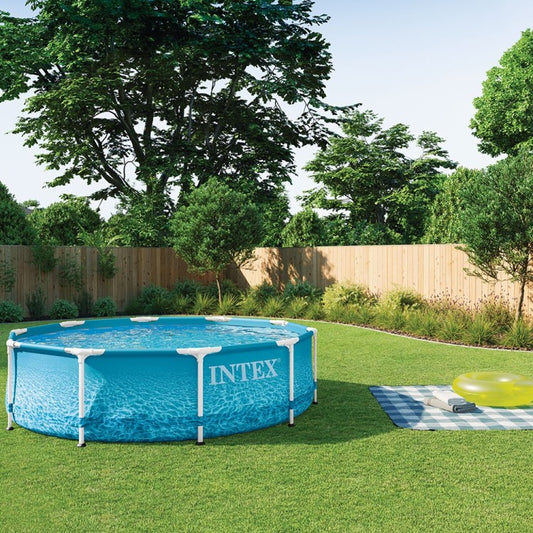 Piscine Tubulaire Ronde Intex Beachside – 305 × 76 cm        مسبح دائري هيكلي من إنتكس – 305 × 76 سم