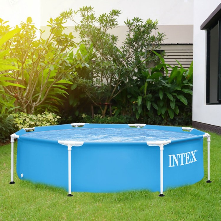 Piscine Tubulaire Ronde Intex – Ø 244 × 51 cm         مسبح دائري هيكلي من إنتكس – Ø 244 × 51 سم